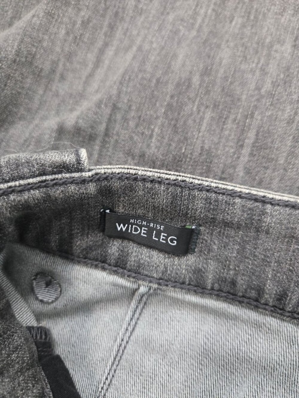 WHBM Size 2 Mariner Wide-Leg High-Rise  Jean's Faded Gray Wash Denim - Picture 10 of 14